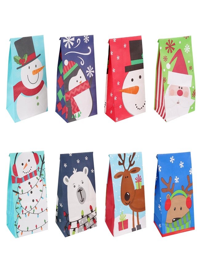 Linelglobal Christmas Treat Bag, Small Xmas Gift Bag for Kid Holiday Goodie Party Favor Paper 24 Pack - Image 1