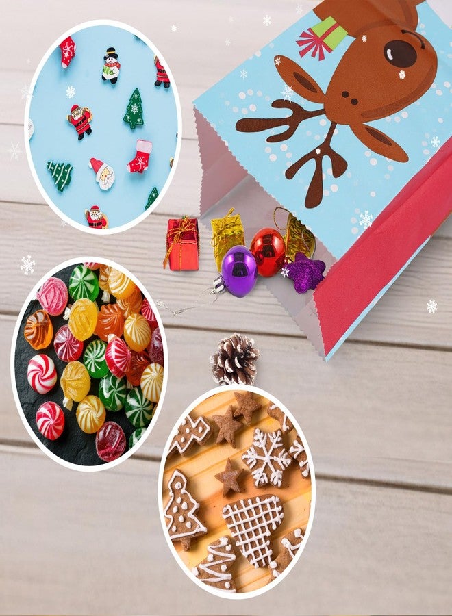 Linelglobal Christmas Treat Bag, Small Xmas Gift Bag for Kid Holiday Goodie Party Favor Paper 24 Pack - Image 3