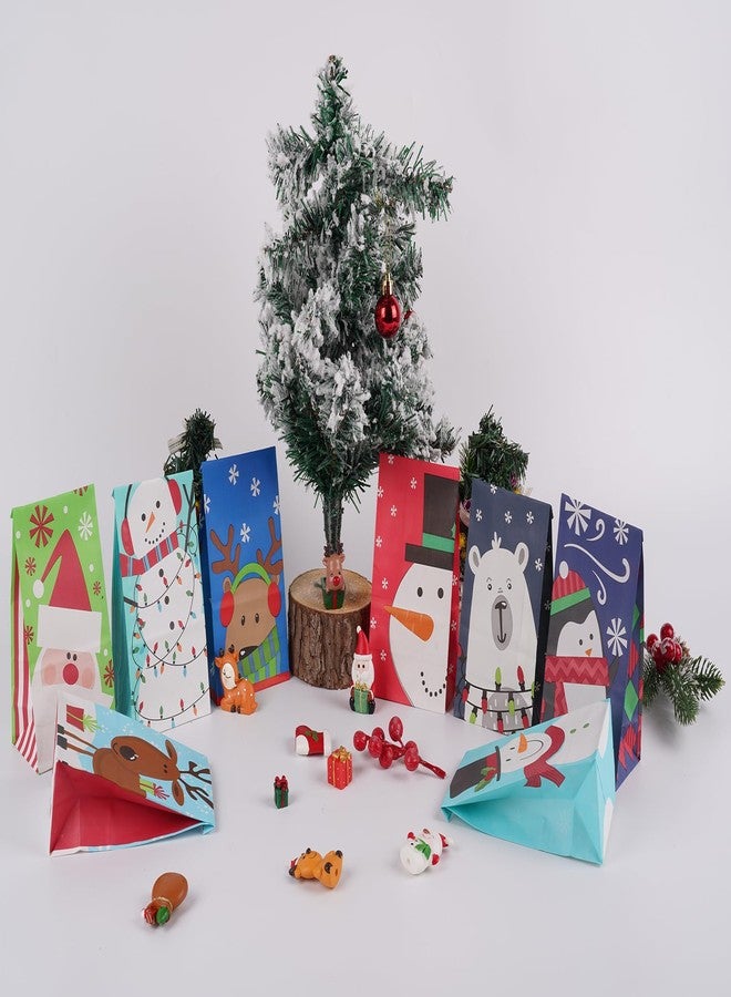 Linelglobal Christmas Treat Bag, Small Xmas Gift Bag for Kid Holiday Goodie Party Favor Paper 24 Pack - Image 4