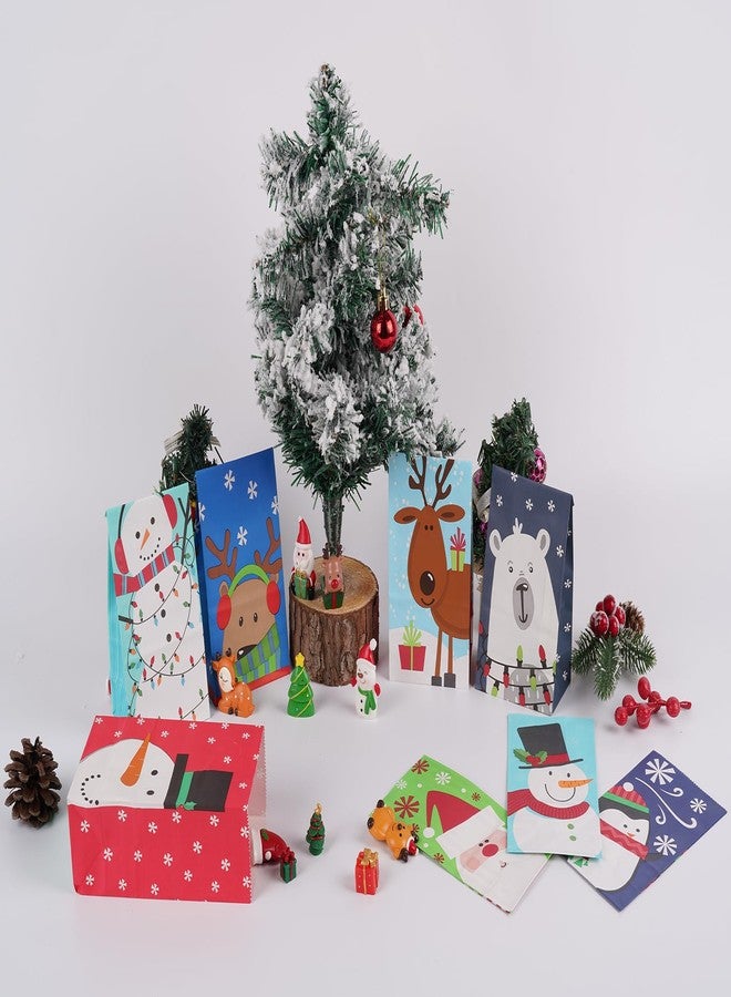 Linelglobal Christmas Treat Bag, Small Xmas Gift Bag for Kid Holiday Goodie Party Favor Paper 24 Pack - Image 5