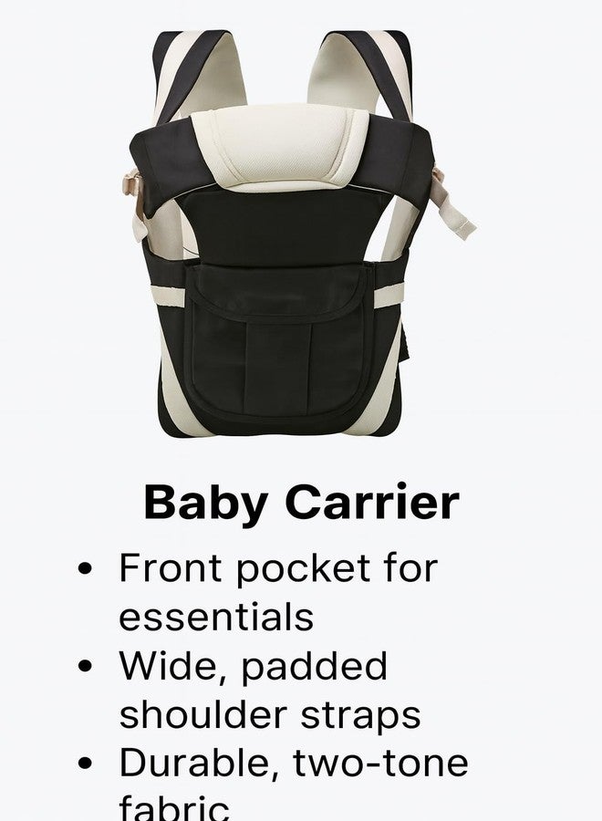 SHEMOK 4-in-1 Baby Carrier Bag - Adjustable Hands-Free Baby Carry Bag for 0 to 3 Year Baby, New Born Baby Carrier & Kangaroo Bag with Safety Belt (Black) - Image 2