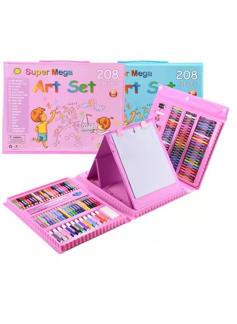Generic 208 Pcs Kids Super Mega Art Coloring Set, Crayons Oil Pastels Color Pencils For Drawing & Painting  - Image 2