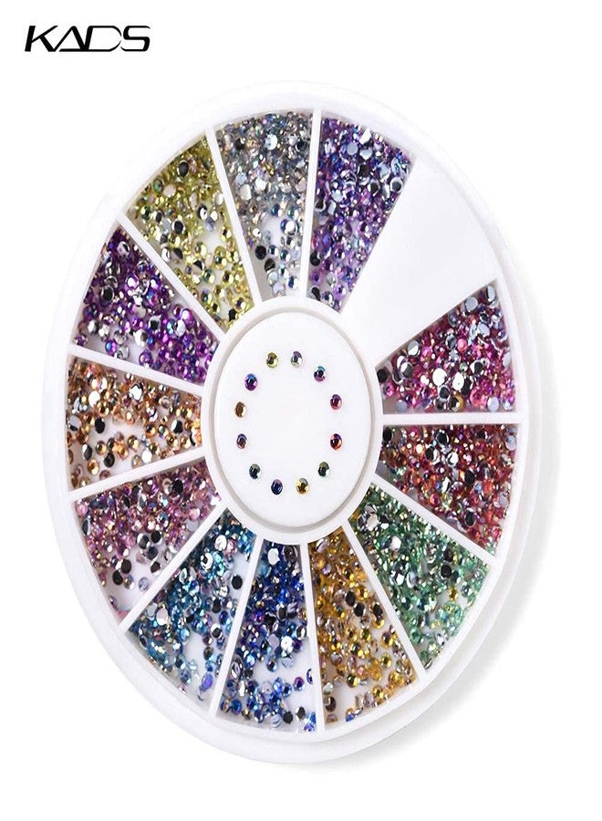 KADS Rhinestones 12 AB Colors 600 Pcs Nail Art Decorations Valentine's Day Crystal Glitters Rhinestones Acrylic Tips Manicure Decoration for Nail Tools - Image 4