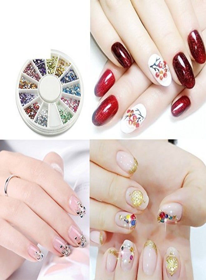 KADS Rhinestones 12 AB Colors 600 Pcs Nail Art Decorations Valentine's Day Crystal Glitters Rhinestones Acrylic Tips Manicure Decoration for Nail Tools - Image 2