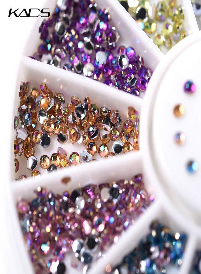 KADS Rhinestones 12 AB Colors 600 Pcs Nail Art Decorations Valentine's Day Crystal Glitters Rhinestones Acrylic Tips Manicure Decoration for Nail Tools - Image 5