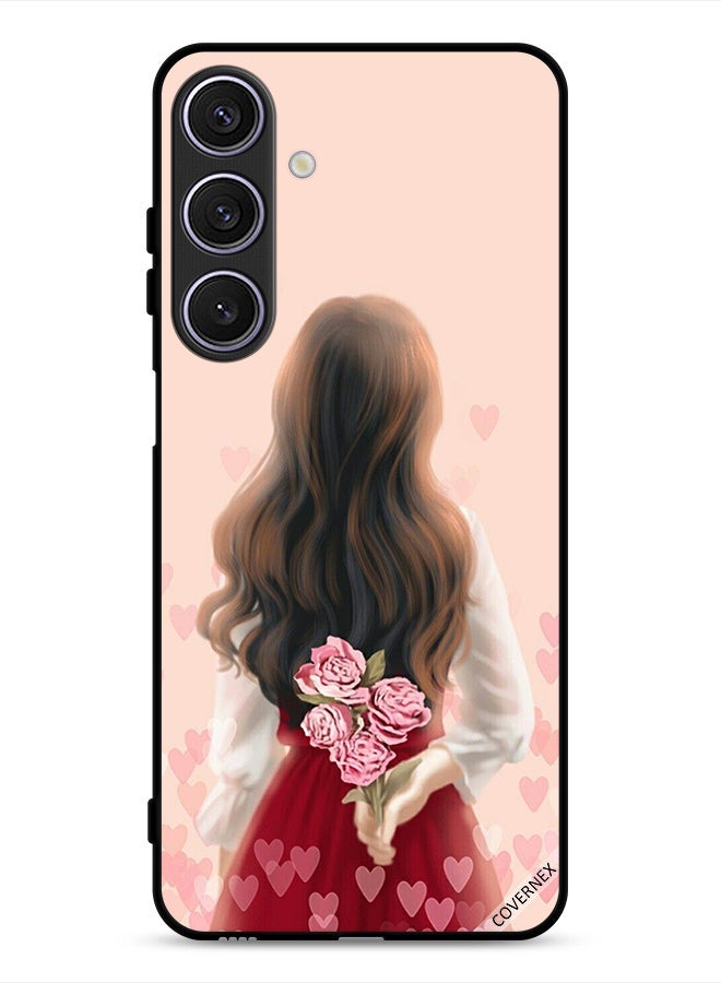 Covernex Samsung Galaxy A26 Protective Case Cover Girl Hiding Flowers - Image 1
