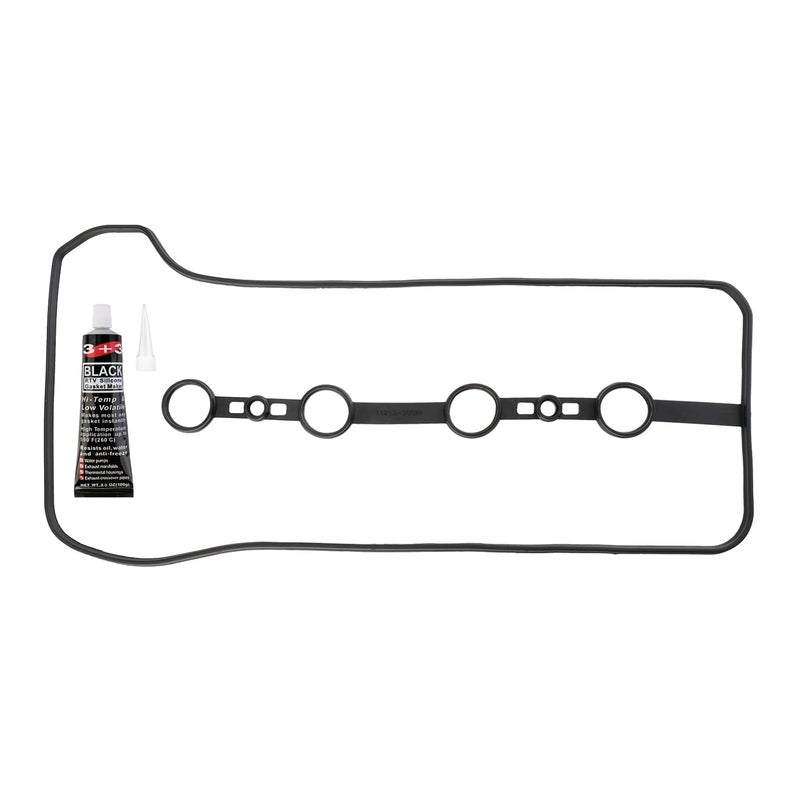 Cybal VS50530R Engine Valve Cover Gasket & 3.4oz Gasket Maker Compatible with 01-15 Toyota Solara Camry Corolla Highlander Matrix Rav4 Lexus HS250H Pontiac Vibe 2.0L 2.4L L4 1121328021 112130H010 - Image 2