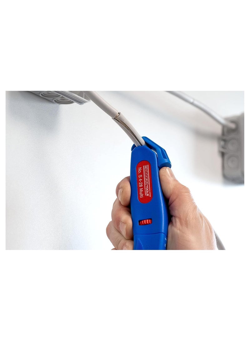 Weicon WEICON Cable Stripper No. S 4 - 28 Multi | Integrated Stripping Function High Safety Universal Tool with Adjustable Cutting Depth For Round Cables Working Range - 50057328  - Image 5