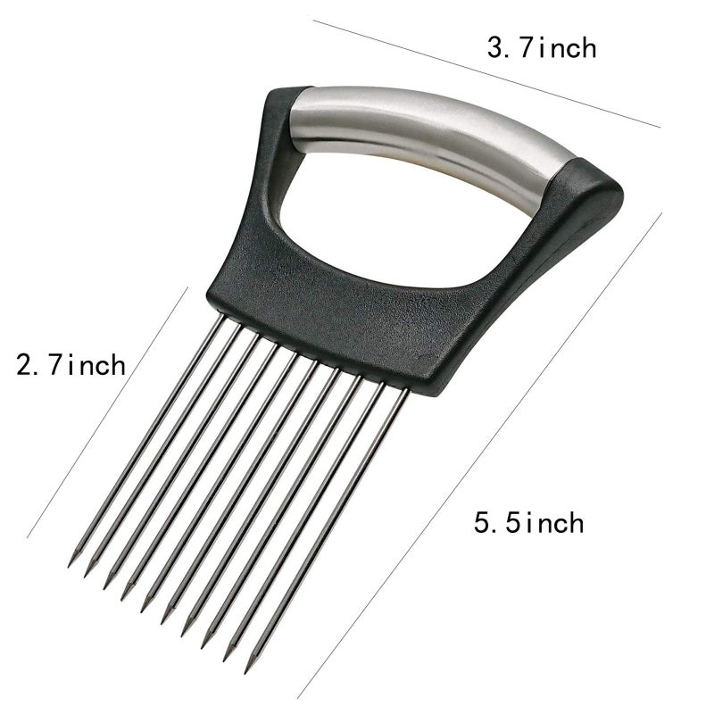 QPEY Stainless Steel Onion Holder for Slicing,Onion Slicer Holder,Onion Cutter for Slicing of Onions,Tomatoes,Avocados,Eggs and Other Vegetables,KItchen Utensils - Image 2