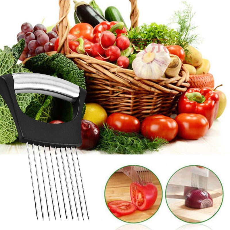 QPEY Stainless Steel Onion Holder for Slicing,Onion Slicer Holder,Onion Cutter for Slicing of Onions,Tomatoes,Avocados,Eggs and Other Vegetables,KItchen Utensils - Image 5
