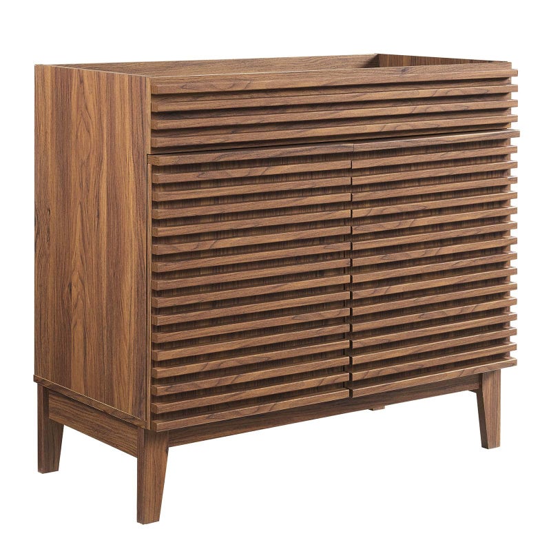 Modway Render 36 Bathroom Vanity Cabinet in Walnut  Sink Basin Not Included
