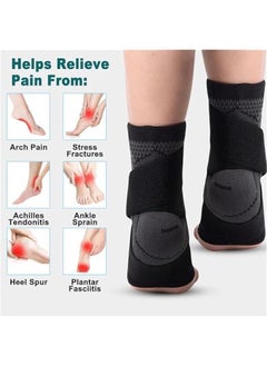 Generic Ankle Brace, Achilles & Plantar Fasciitis Relief Compression Sleeve, Foot Brace with Ankle Support Strap for Women and Men, Heel Protector Wrap for Pain, Tendonitis & Sprain  - Image 4