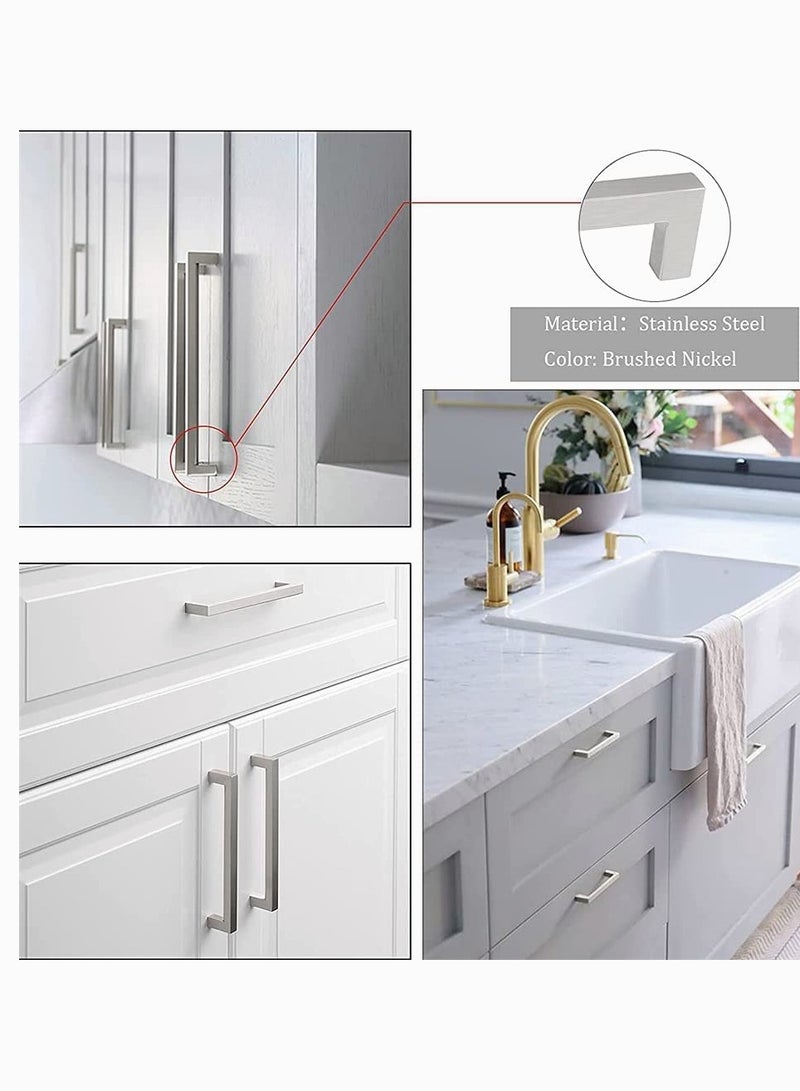 Stainless Steel Handles, SYOSI 3 Pack 5 Inches Kitchen Cabinet Handles, Stainless Steel Drawer Dresser Hollow Pulls, Cupboard Square Bar Pulls Brushed - Image 3