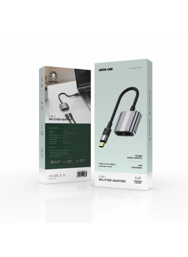 GreenLion Green Lion 2 In 1 Splitter Adapter Type-C to Dual Type-C - Image 3