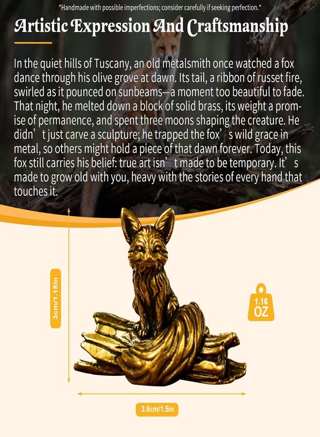 chovy تمثال ثعلب طويل الذيل من تشوفي، مصنوع من النحاس الصلب بنسبة 100% | تمثال يدوي الصنع قابل للجمع | ديكور مكتبي عتيق للمنزل والمكتبة والخزائن | هدية فنية على شكل تمثال حيواني - Image 3