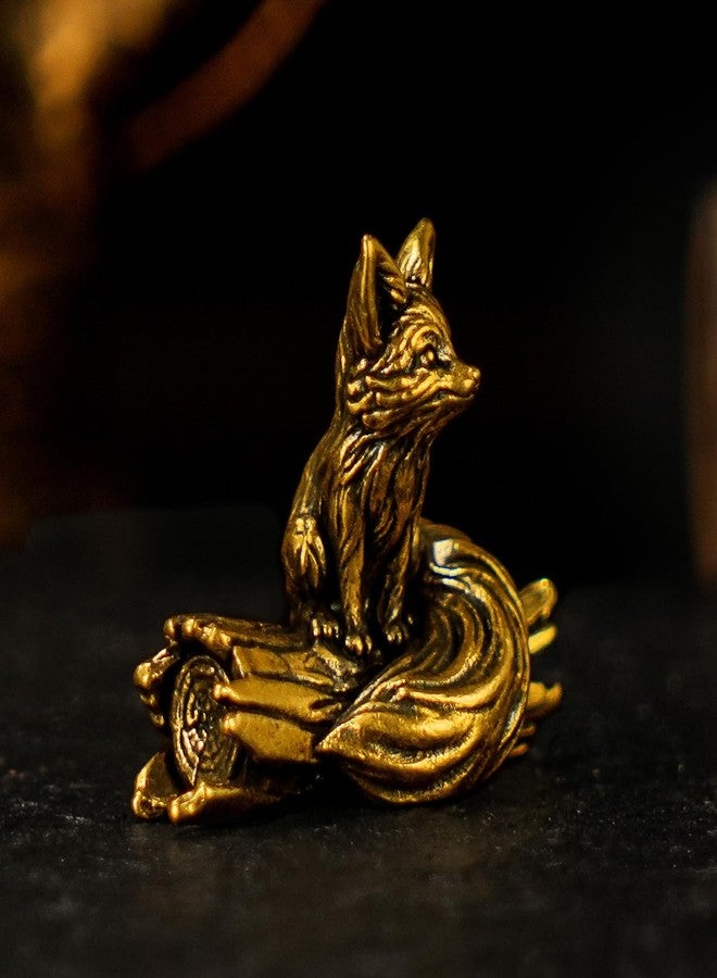 chovy تمثال ثعلب طويل الذيل من تشوفي، مصنوع من النحاس الصلب بنسبة 100% | تمثال يدوي الصنع قابل للجمع | ديكور مكتبي عتيق للمنزل والمكتبة والخزائن | هدية فنية على شكل تمثال حيواني - Image 4