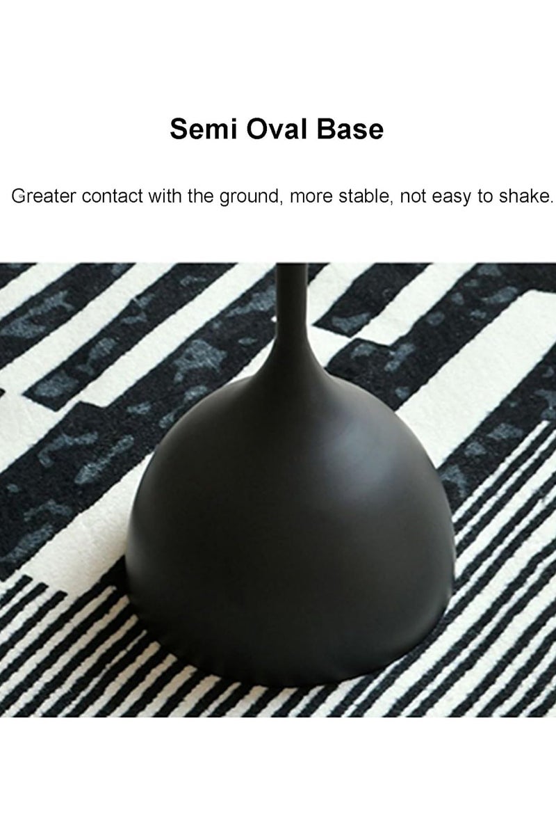 Black Round Side Table – Modern Coffee End Table with Tray Top, Small Bedside Nightstand & Sofa Table for Living Room, Bedroom, Balcony & Small Spaces, 60x40cm - Image 5