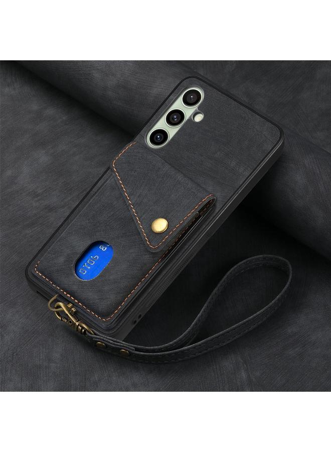 erorex Case For Samsung Galaxy A56 5G Retro Card Wallet Fold Leather Phone Case with Strap - Image 5