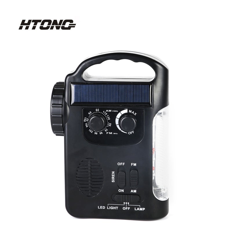 Multi Channel Amfmsw Solar Hand Crank Charging Radio Tf Card Play Led Reading Light - Image 1