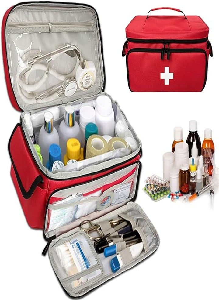 Generic - Large capacity medicine box, layered home first aid kit, portable fabric storage bag, waterproof large size, home travel medicine bag - Image 1
