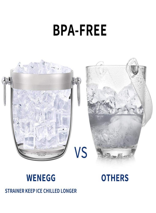 WENEGG Ice Bucket with Lid and Strainer - Well Made Insulated Stainless Steel Double Wall Keep Ice Frozen Longer - Bonus Ice Tongs - 3 Liter - Image 4