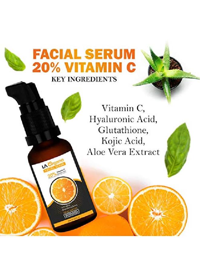 LA Organo Vitamin C Serum for Face Whitening AntiAging Formula for Face Glowing Skin Brightening and Lightening Anti Wrinkle Reduce Dark Circles Fine Lines Sun Damage Boost Collagen 30 ml - Image 3
