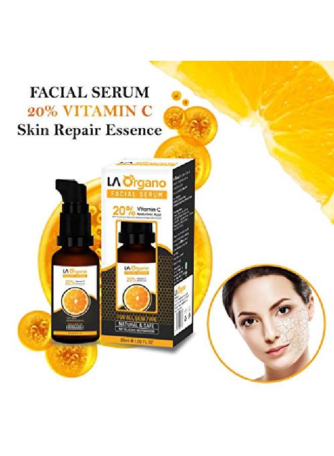 LA Organo Vitamin C Serum for Face Whitening AntiAging Formula for Face Glowing Skin Brightening and Lightening Anti Wrinkle Reduce Dark Circles Fine Lines Sun Damage Boost Collagen 30 ml - Image 4