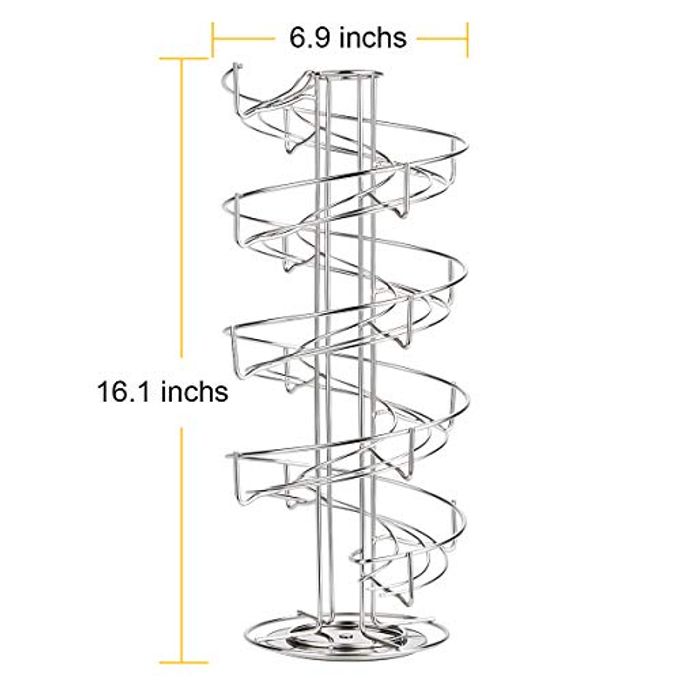 TopLife Spiral Design Stainless Steel Egg Skelter Dispenser Rack,Storage Display Rack,Silver - Image 2