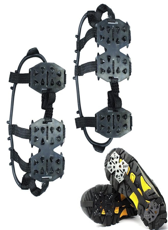 Gustave® 1 Pair Crampons for Shoes, Traction Cleats Ice Snow Grips for Women Men with 24 Steel Spikes, Shoe Talons Anti Slip Boots Spikes for Hiking, Fishing, Climbing Mountaineering, L - Image 1