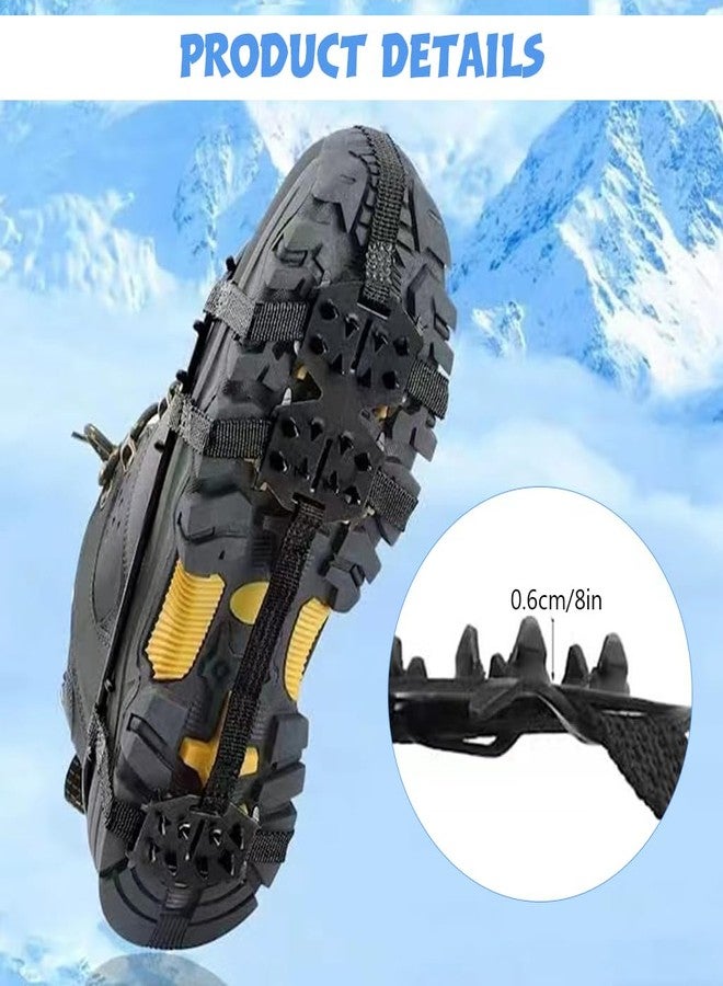 Gustave® 1 Pair Crampons for Shoes, Traction Cleats Ice Snow Grips for Women Men with 24 Steel Spikes, Shoe Talons Anti Slip Boots Spikes for Hiking, Fishing, Climbing Mountaineering, L - Image 3