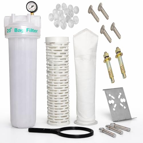 IONIX Water Purifier Service Kit, Water Softener, Semi-Transparent Bag Filter Assembly, 20 Inch 5 Micron, Tank Filter for Whole House Filtration (Pack of 1) - Image 1