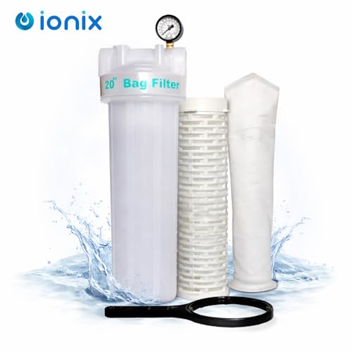 IONIX Water Purifier Service Kit, Water Softener, Semi-Transparent Bag Filter Assembly, 20 Inch 5 Micron, Tank Filter for Whole House Filtration (Pack of 1) - Image 2