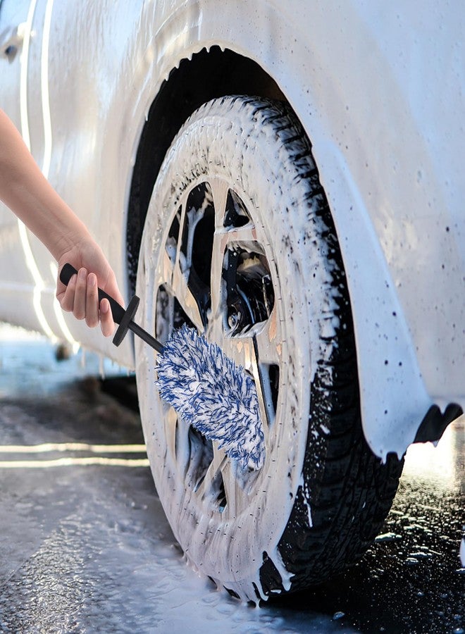 LUKCOZMO Tire Cleaning Brush Rim Brush Wheel Cleaning Brush, Longer Metal Free Soft Synthetic Wool Car Cleaning Brush, Highly Water Absorption, Dense & Durable Tire Brush - Image 4