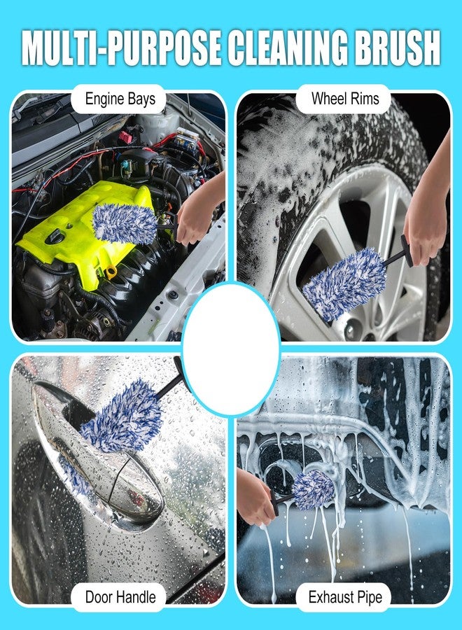 LUKCOZMO Tire Cleaning Brush Rim Brush Wheel Cleaning Brush, Longer Metal Free Soft Synthetic Wool Car Cleaning Brush, Highly Water Absorption, Dense & Durable Tire Brush - Image 2