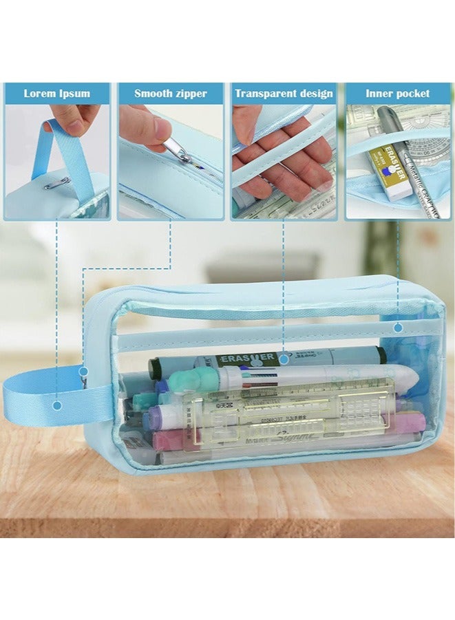 Loquat Clear Pencil Case,Clear Exam Pencil Case,Waterproof PVC Clear Toiletries Storage Pouch Bag – for Stationery,Cosmetic - Image 3