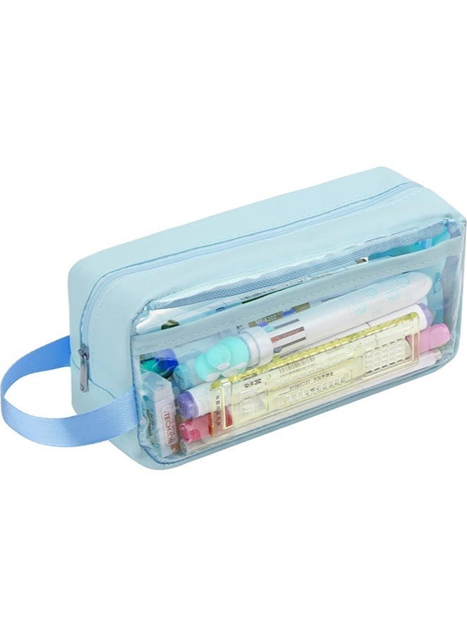 Loquat Clear Pencil Case,Clear Exam Pencil Case,Waterproof PVC Clear Toiletries Storage Pouch Bag – for Stationery,Cosmetic - Image 1