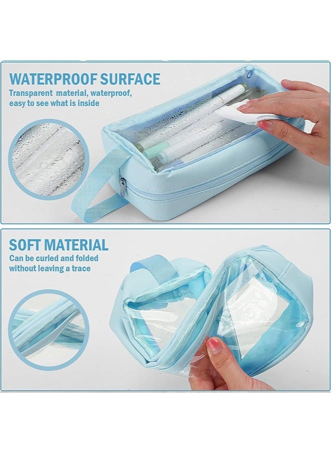 Loquat Clear Pencil Case,Clear Exam Pencil Case,Waterproof PVC Clear Toiletries Storage Pouch Bag – for Stationery,Cosmetic - Image 4