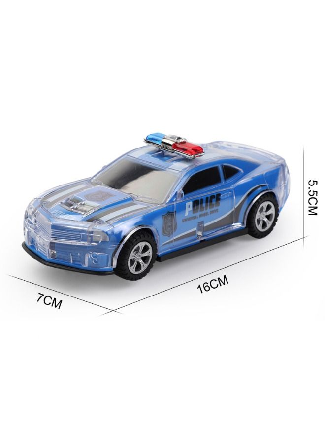 Electric Light Music Police Car Model Toy, Bumblebee Sports Car Police Model Car, Transparent Shell Lighting Music Car Toys, Electric Toy Car for Kids, Blue  - Image 3