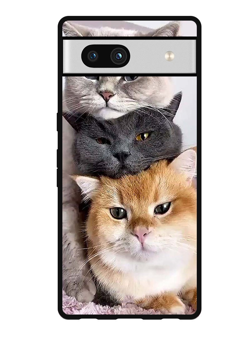Theodor Protective Case Anti Scratch Shock Proof Bumper Cover For Google Pixel 7a Cats - Image 1