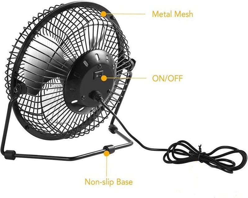 YDuupxe 5W Mini Solar Panel Powered USB Cooling Iron Fan for Home Office Outdoor, Monocrystalline Silicon Solar USB Fan - Image 2