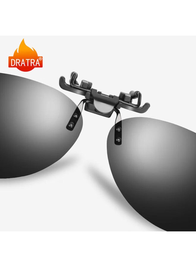 Dratra Polarized Sungl Clip-on For Men And Women, Classic Frog-eye Gl, Myopia Eyewear Clip-on, Driving Sungl, Sun Protection, Anti-glare - Image 3