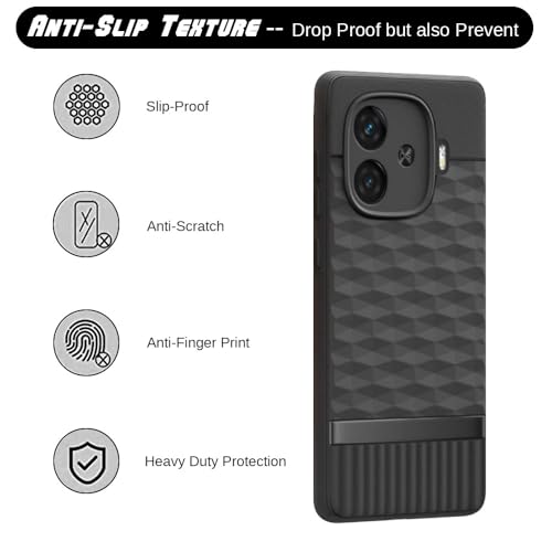 Casotec Shockproof Case for iQOO Neo 10R 5G | Full Camera Protection | TPU Flexible Back Cover for iQOO Neo 10R 5G (Matte Black) - Image 5