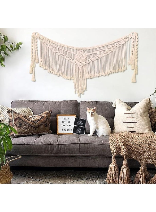 انتيكيانو مكرمية جدارية – ديكور يدوي من القطن – المقاس ‎99×48‎ سم - Image 2