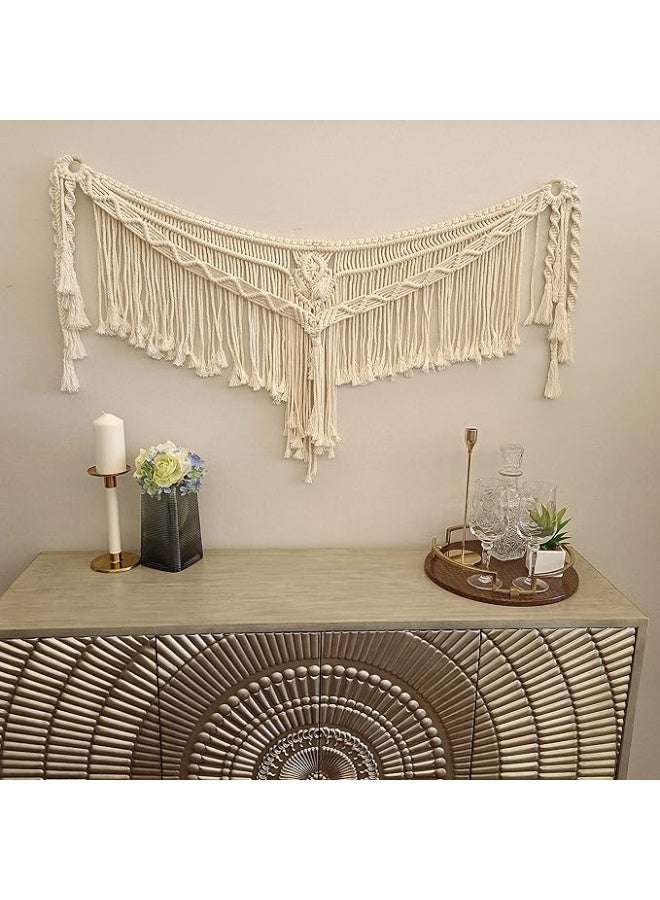 انتيكيانو مكرمية جدارية – ديكور يدوي من القطن – المقاس ‎99×48‎ سم - Image 4