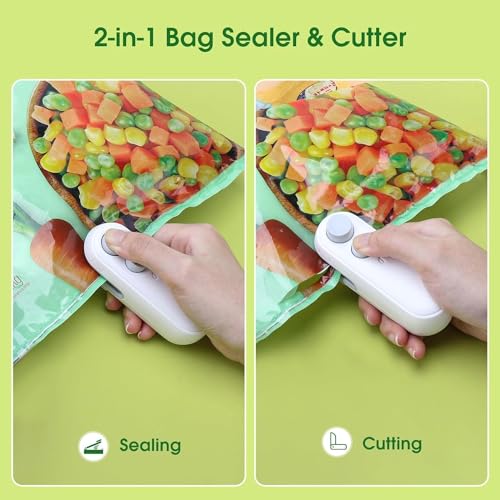 AKRIZA Portable Mini Sealing Machine 2-in-1 USB Rechargeable Magnetic Bag Sealer with Cutter - Heat Seal for Plastic Bags, Snacks, and More - Multicolor | Home and Kitchen Acessories Item - Image 3