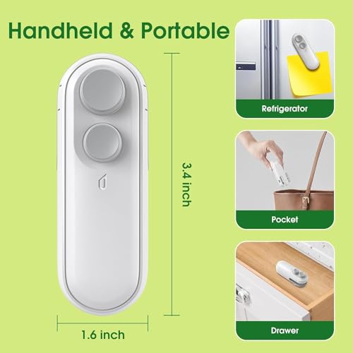 AKRIZA Portable Mini Sealing Machine 2-in-1 USB Rechargeable Magnetic Bag Sealer with Cutter - Heat Seal for Plastic Bags, Snacks, and More - Multicolor | Home and Kitchen Acessories Item - Image 2