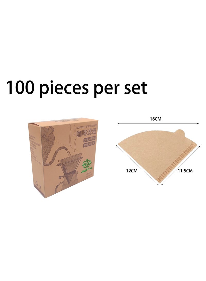 أضف هذا ورق ترشيح قهوة بني غير مبيض للاستخدام مرة واحدة، مقاس 16*12 سم، 100 ورقة في العلبة - Image 1
