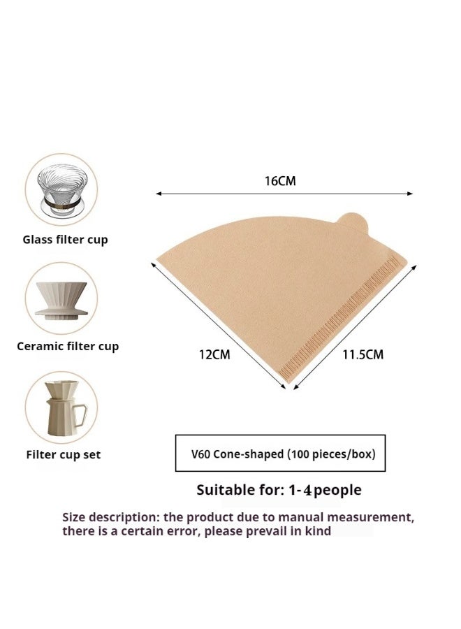 أضف هذا ورق ترشيح قهوة بني غير مبيض للاستخدام مرة واحدة، مقاس 16*12 سم، 100 ورقة في العلبة - Image 2