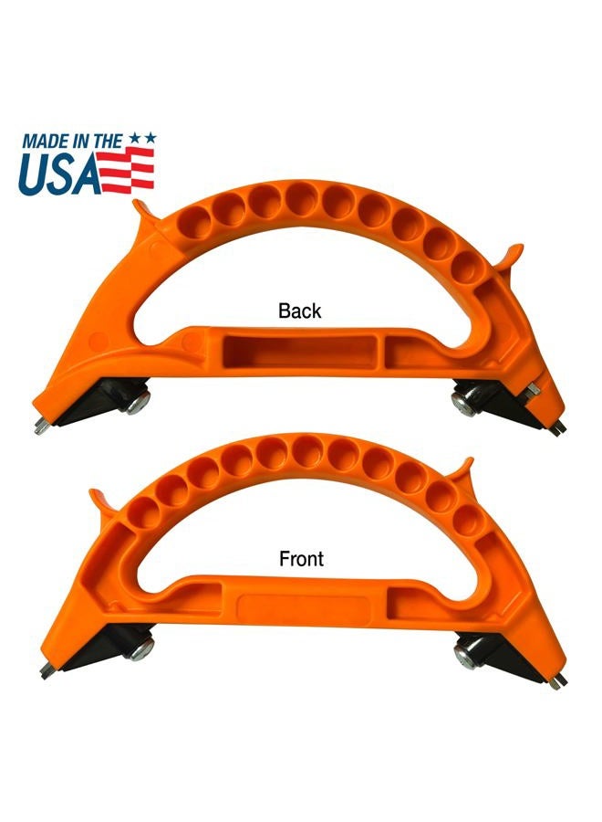 AccuSharp All-in-One Sharpener - All Purpose Sharpener for Knives, Garden Tools, and Scissors - Sharpens Knives in 10 Seconds - Works for Serrated Knives, Cleavers, Axes and Machete Sharpener - Orange - Image 4