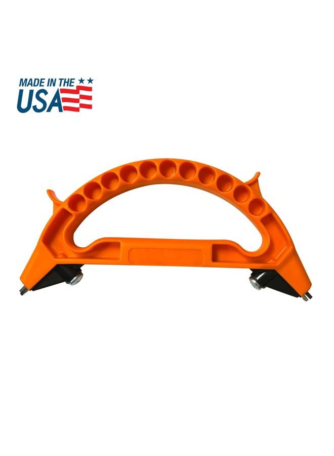AccuSharp All-in-One Sharpener - All Purpose Sharpener for Knives, Garden Tools, and Scissors - Sharpens Knives in 10 Seconds - Works for Serrated Knives, Cleavers, Axes and Machete Sharpener - Orange - Image 2